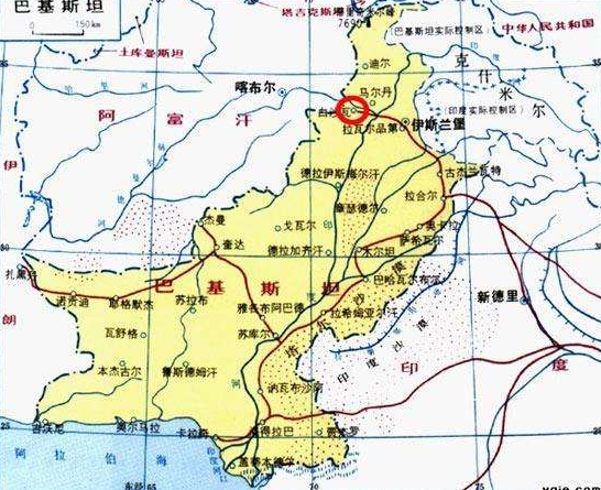 巴基斯坦中文地图